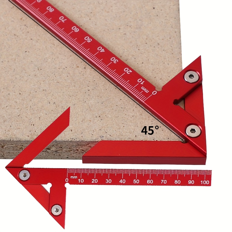 Woodworking Ruler - Mittelpunktfinder-Linienmesser 45/90 Grad Winkelmarkierungslineal, Holzbearbeitungs-Winkellineal, Zimmermanns-Mess-