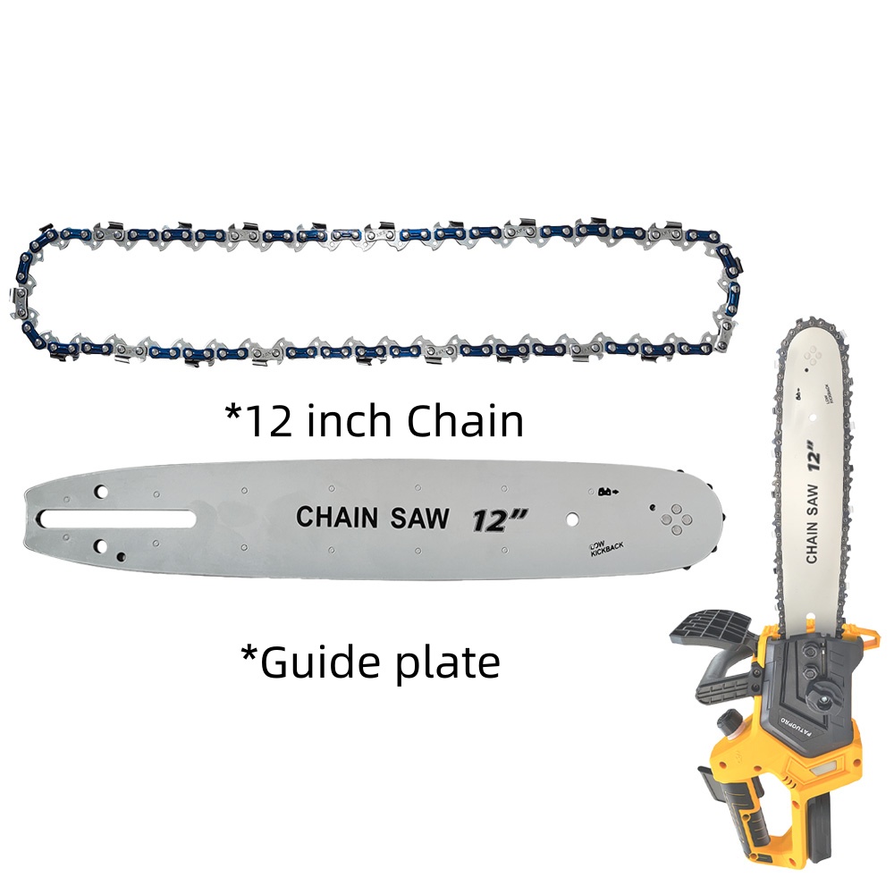 Woodworking Videos - 12-Zoll-Kettensägenketten und Führungsschiene-Set, Zubehör 3/8 Zoll