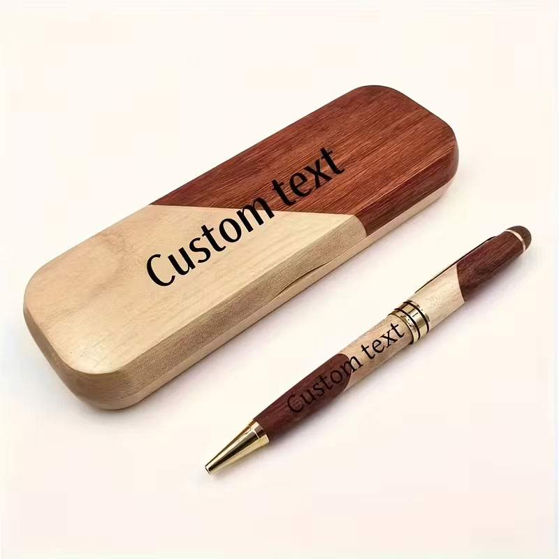 Woodworking Logos - Personalisiertes, maßgeschneidertes, luxuriöses, handgefertigtes Kugelschreiber-Set aus