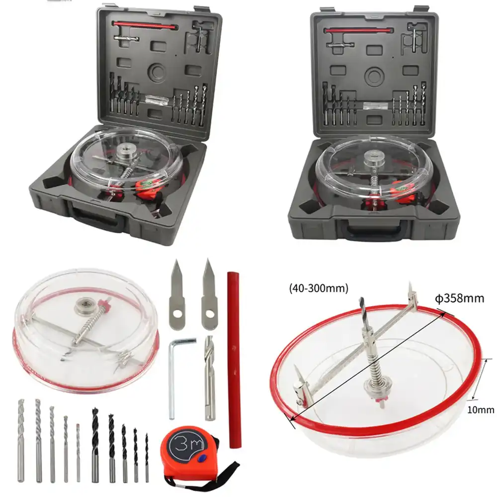Woodworking Drill - Verstellbares Lochsägen-Set mit Doppelklingen-Fräsern für Holzbearbeitung