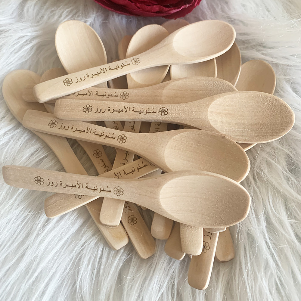 Woodworking Logos - Holzlöffel mit individuellem Logo, Honig-Kaffee-Teelöffel, individuelle