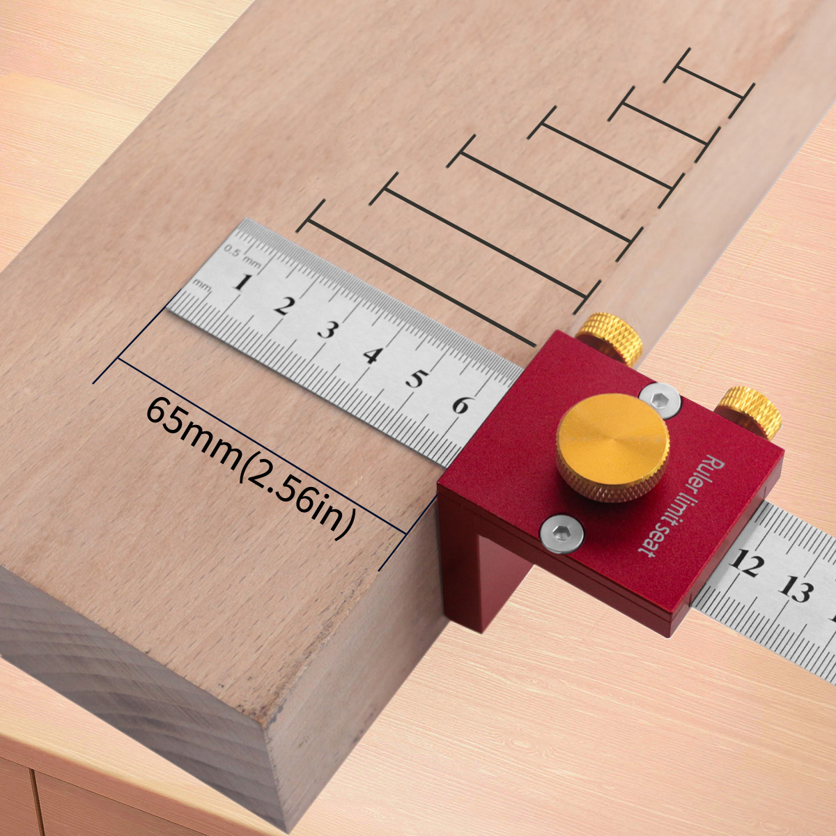 Woodworking Ruler - 30 cm/12 Zoll Anreißlineal 90 Grad