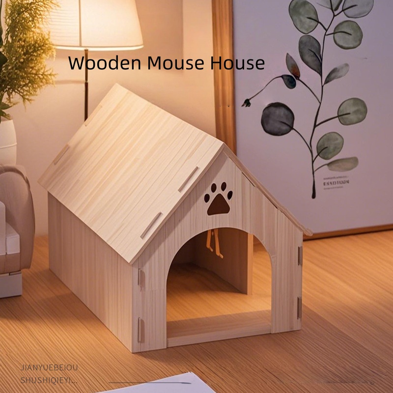 Woodworking Rabbet - Drachenkatzen-Holznesthaus im Design eines Dämonenkönigs-Eichhörnchens, Landschaftshaus