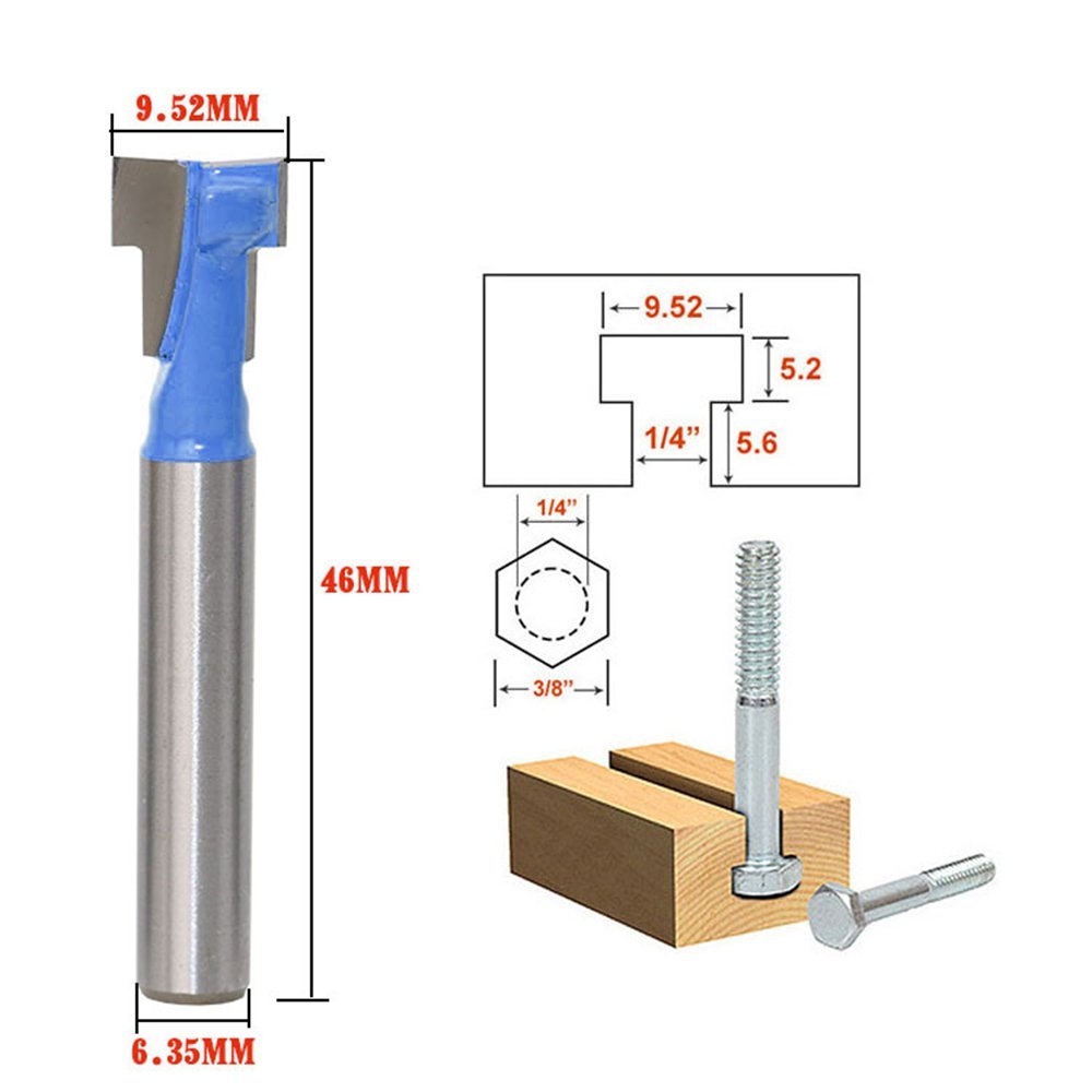 Router Bits For Woodworking - A11I 1/4 Zoll Schaft T-Slot Cutter