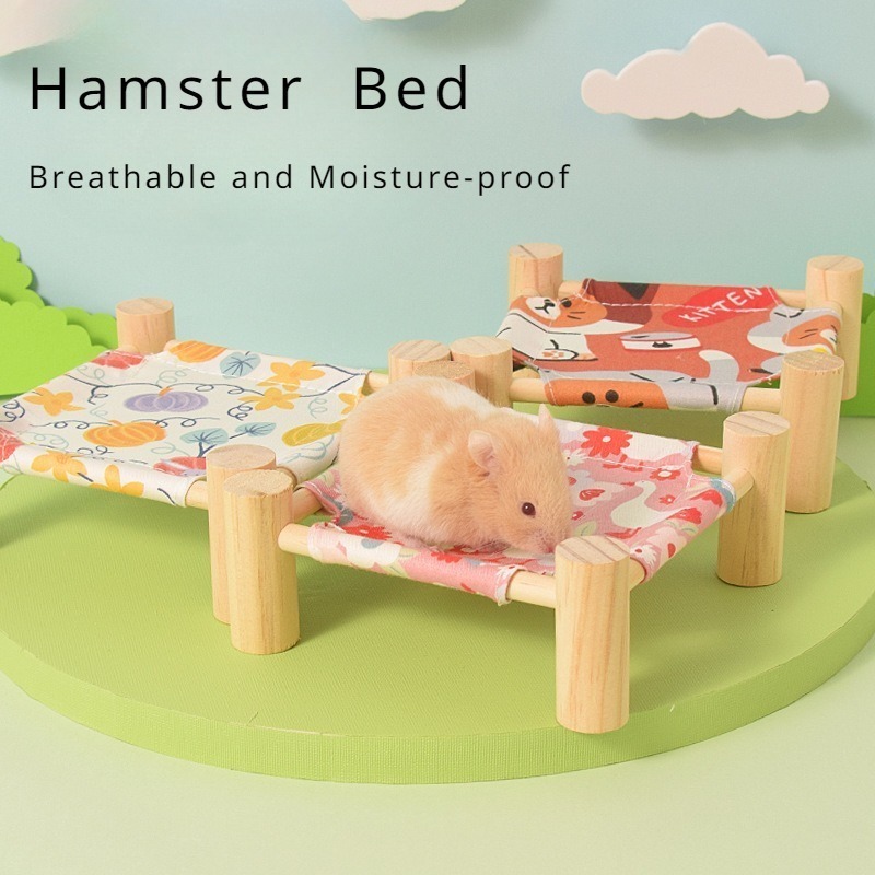 Woodworking Rabbet - 1 Stück Atmungsaktives Holzbett für Hamster,
