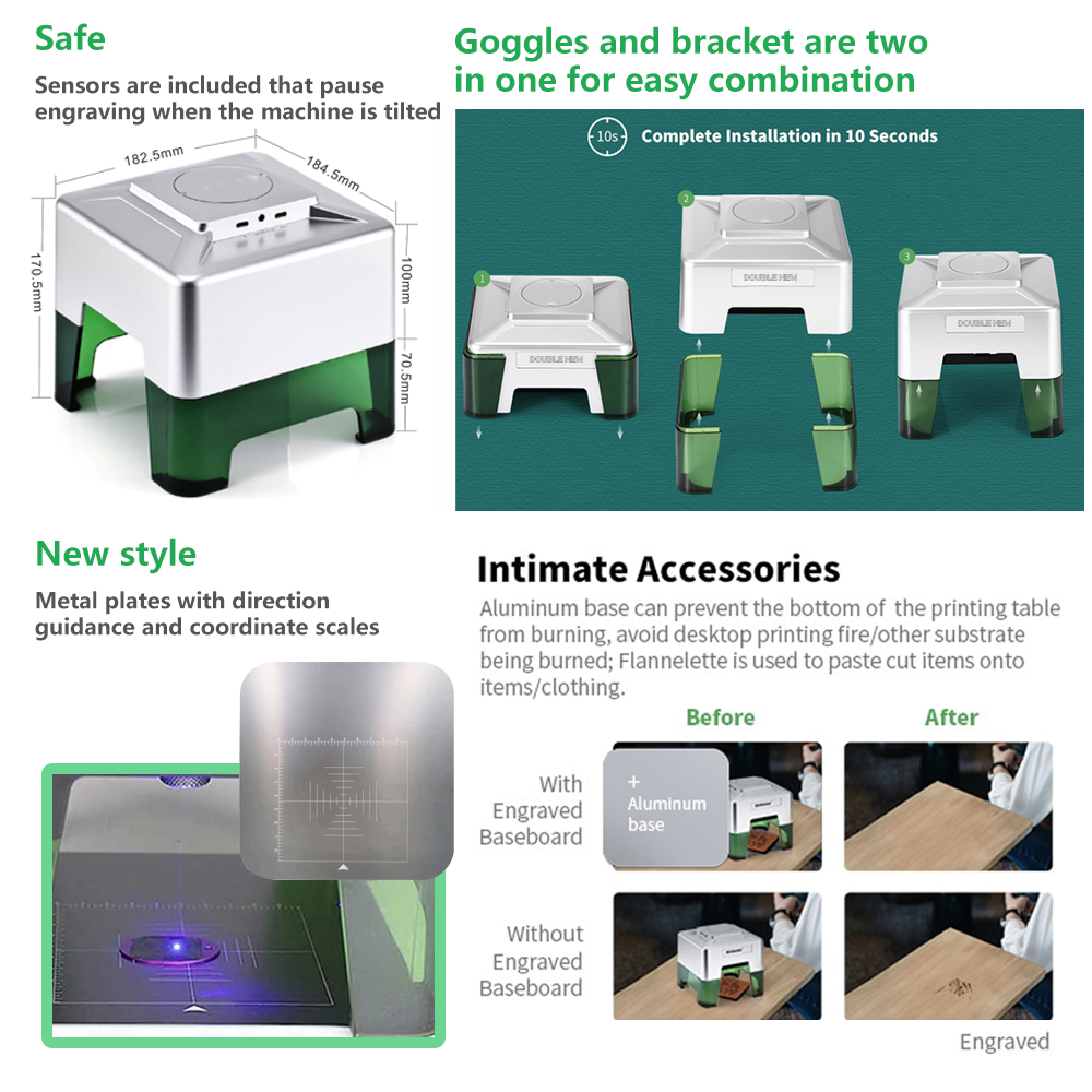 3W Mini-Lasergraviergerät, tra – Woodworking Logos Bewertung und Preis
